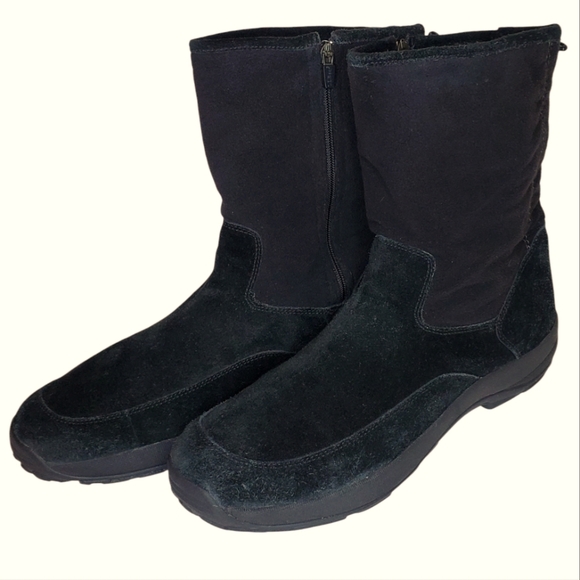 L.L. Bean Other - L.L. Bean Men's Winter Boots Size 14 Suede Black Fleece Lined Zip Up